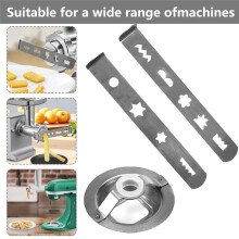 Set of 2 Biscuit Attachment Accessories,8 Shapes,Biscuit Attachment with Connecting Ring, for Meat Mincer,Food Processor