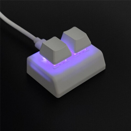 2 Keys Macro Programming Keyboard RGB  Keyboard Gaming Drawing Red  Custom Keyboard OSU Gaming Keypad,White 1