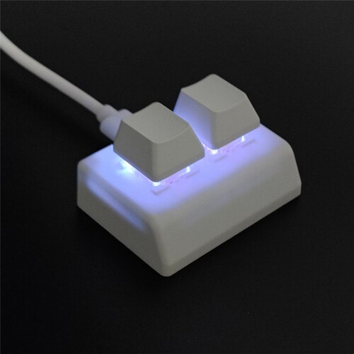 2 Keys Macro Programming Keyboard RGB  Keyboard Gaming Drawing Red  Custom Keyboard OSU Gaming Keypad,White 2