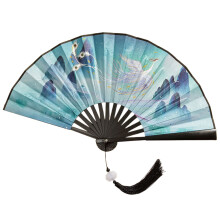 Éventail pliable Double face pour peinture Vintage, Cheongsam-2