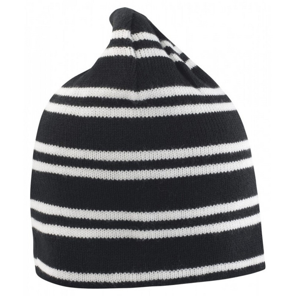 Result (One Size, Black/White) Unisex Adult Team Reversible Beanie