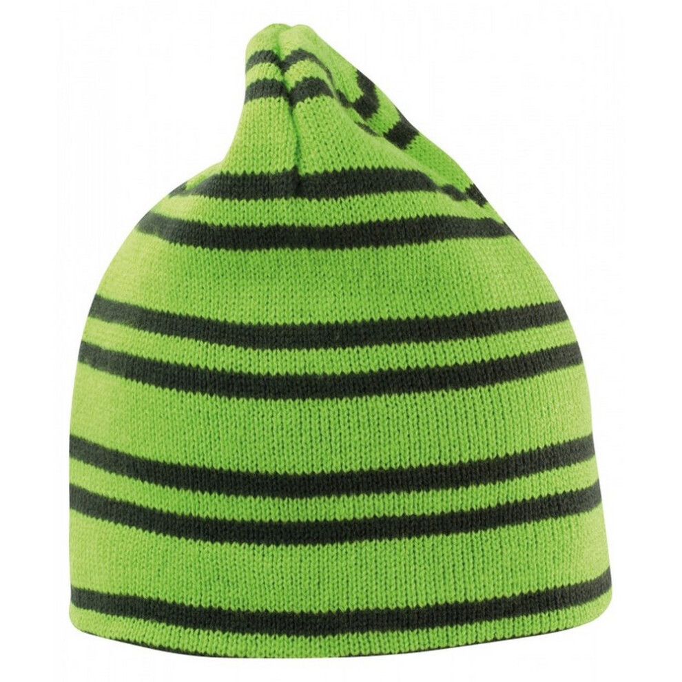 Result (One Size, Lime/Grey) Unisex Adult Team Reversible Beanie
