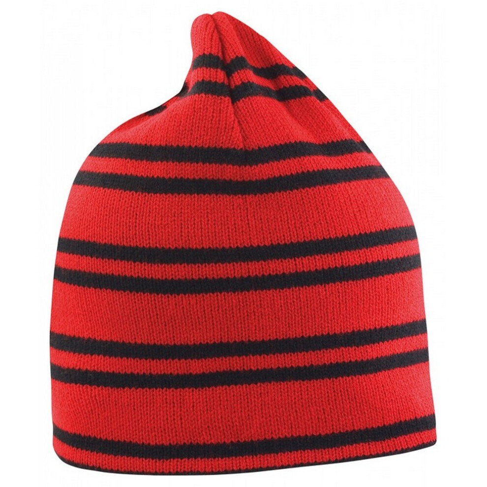 Result (One Size, Red/Black) Unisex Adult Team Reversible Beanie
