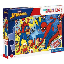 Clementoni 24216, Spider-Man Supercolor Maxi Puzzle for Children - 24 Pieces, Ages 3 Years Plus