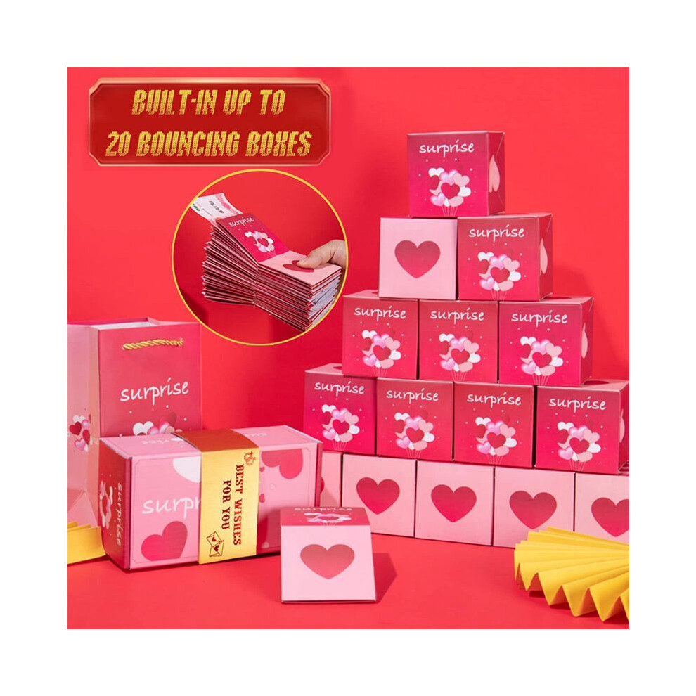 Exploding Gift Box Money Pop Up Surprise Birthday Prank Box, Money Roll Gift Box For Cash Gift, Chinese Envelope B Red Spactz