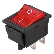 Red Light Illuminated 4 Pin DPST /OFF Snap in Rocker  16A 20A 250V AC