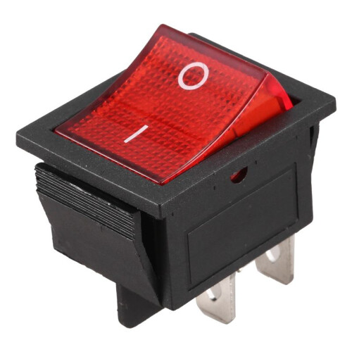 Red Light Illuminated 4 Pin DPST /OFF Snap in Rocker  16A 20A 250V AC