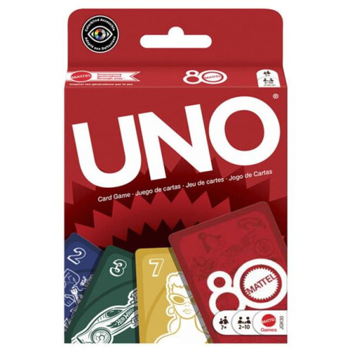 Mattel Mattel MTTJGK30 UNO Mattel 80th Anniversary Ruby Red Card Game