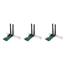 3X Wireless Card WiFi  PCI-E Express to PCI-E Adapter with 6 Antenna External for PC