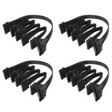 4X 15-Poliger -Stromverteiler, 1 auf 5, für Festplatten, HDD, SSD, Stromversorgungskabel, Verlängerungskabel, Festplatten-Erweiterungskabel