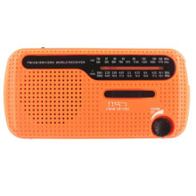 Portable Solar Hand Crank Radio 1200mAh USB Portable Outdoor Emergency Speaker Stereo Emergency Hand Crank Orange