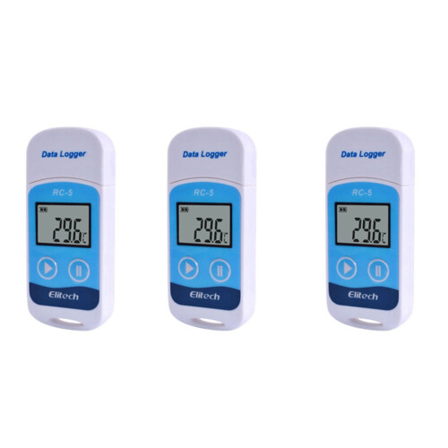 3X ELitech RC-5 Registrador de Datos de Temperatura USB Digital de Alta Precisión