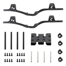 LCG Kit de Chasis de Fibra de Carbono Marco de Riel Placa de Deslizamiento Montaje de Poste de Cuerpo para Axial SCX10 1/10 RC Crawler Car Parts,Negro