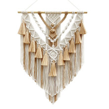 Handgewebte Farbige Makramee-Wanddekoration, Boho-Dekoration, WunderschöNer Wandteppich für die Wohnzimmerdekoration, Khaki