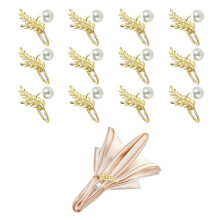 Rustproof Iron Pearls Accent Napkin Rings Farmhouses Dining
