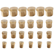 24 Bouchons Hexagonaux pour Tuyau D'Huile de Voiture, Accessoires pour Bouchon D'Huile, Filetage Interne NTP 1/8, 1/4, 3/8, 1/2, Bouchon en Laiton