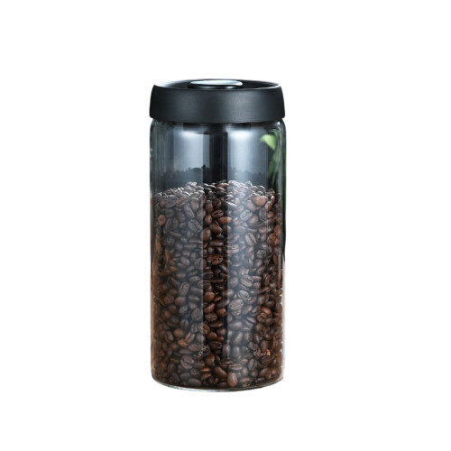 Press To Vacuum Coffee Container Leakproof-black cover 1800ml