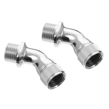 4Pz Adattatore Estensore 1/2" Gomito Per Doccia Con Finitura Argento