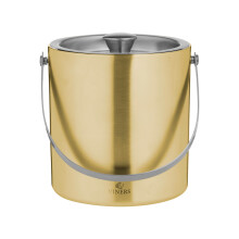 Ice Bucket Container With Lid 1.5L Gold Double Walled Stainless Steel Barware