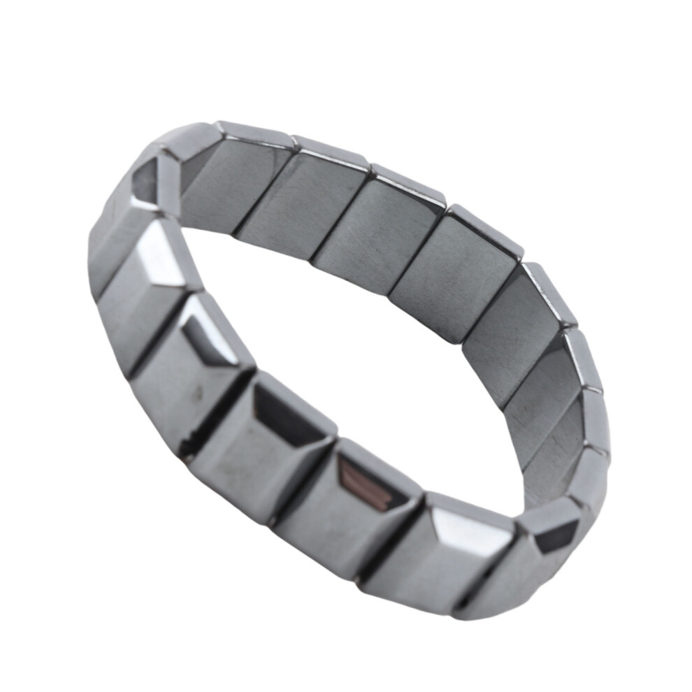 Unisex Terahertz Bracelet with Rectangle Beads - Healing Stone Bangle
