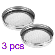6Pcs Metal Sprouting Screen Lids for Wide Mouth Jars Easy Clean Silver