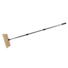 2Sets Bamboe Tuinkam Met Rvs Handvat Hard Borstel Voor Patio En Garage