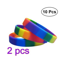 20Pz Braccialetti Arcobaleno Silicone Per Eventi, Regali E