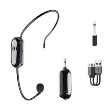 2-in-1-Funkmikrofon-Headset, Mikrofonsystem mit Großer Reichweite, Headset-Mikrofon, Sprachverstärker für Den Unterricht Von Bühnenkünstlern