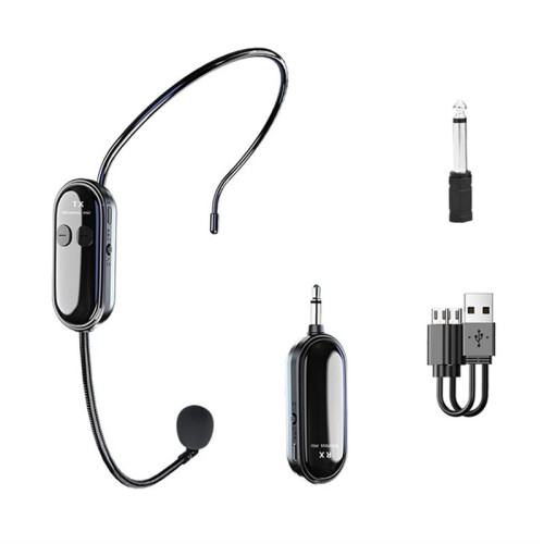2 in 1 Wireless Microphone Headset Long Range Mic System Headset Mic Voice Amplifier for Teaching Stage Performers 1