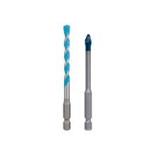 2x EXPERT HEX-9 Hard Ceramic and Multi Construction Drill Bit Set (for Hard tiles, Soft tiles, Ø 6,0, 6,0 mm, Professional Accessory Impact