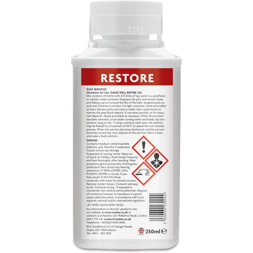Rustins Shield Technology Restore Concentrated Rust Remover 250ml 1
