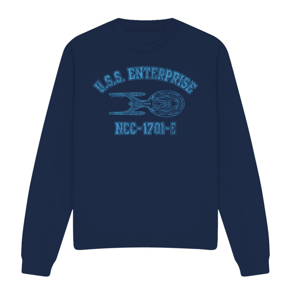 Star Trek (Xxl, Navy) Unisex Adult Enterprise E Athletic Sweatshirt Blue,Multicoloured