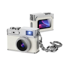 Retro Digital Camera 1080P HD Portable Pocket Video Recorder with Keychain Fashion Student Campus Card Camera White