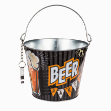 Black Ice Beer Bucket With Bottle Opener Metal Drinks Wine Beer Champagne Cooler