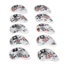 10 Stück Skull USB Golf Eisenkopfbezüge PU-Leder Rot, 320g