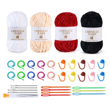 4Pcs Crochet Yarn Soft Baby Blanket Yarn-Chenille set of 10
