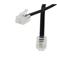 Reulin 20M Flat Landline Telephone Broadband Cable Cord, Wifi Modem Router Wire to RJ11 Phone Socket or Microfilter, ADSL 2+ Filter/Fibre Optic 6/4 H