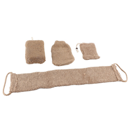 Jute Back Scrubber Kit – Concave Convex Exfoliating Bath Gift Pack
