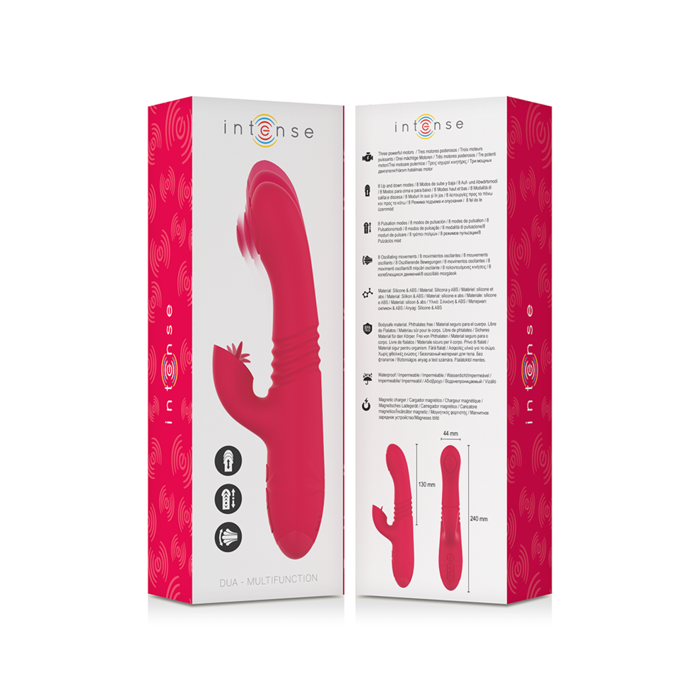 Intense Fun Red Intense - Dua Multifunction Rechargeable Up & Down Vibrator With Tongue