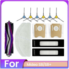 13PCS Vacuum Brush Dust Bag Filter and Mop Cloth Set for Midea S8 S8+ Vacuum Cleaner Accessories Replacement Parts