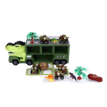 Ensemble de camion de transport de dinosaures 15-en-1 avec lumières, musique, vert