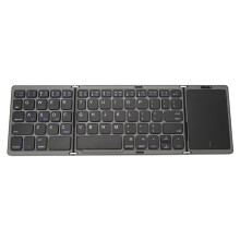 Foldable Bluetooth Keyboard with Touchpad, Aluminum Alloy, 304.31x98.12mm