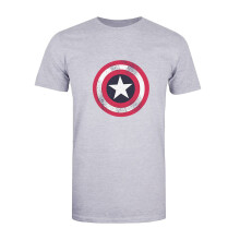 (L, Sports Grey) Captain America Mens Shield T-Shirt