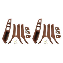 2 set RHD Car Interior Door Handle Inner Door Panel Pull Trim Cover for - 5 Serie F10 F11 520 525 Red-Brown