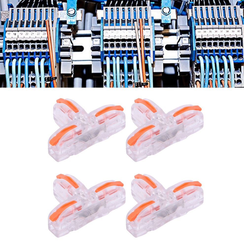 20Pcs Transparent T-Shaped Quick Terminal Block 250V 32A Splitter 7891378720293