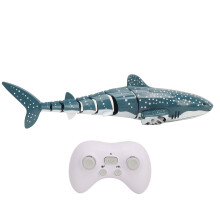 RC Shark Toy Pool Boat with Lights, USB Rechargeable, 3 Batteries