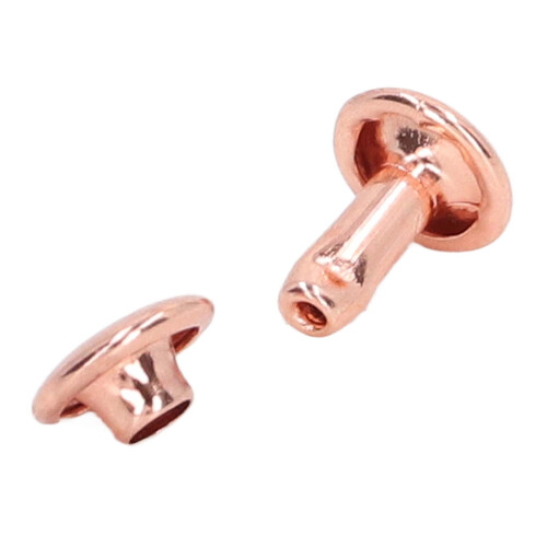 100 Sets Rose Gold Double Sided Rivets 7x8mm for Leather DIY 2
