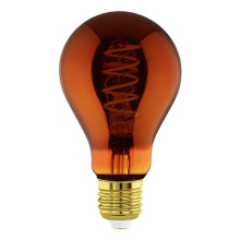 Eglo Dimmable E27 LED, Vintage Spiral Filament Light Bulb, Edison lamp for Retro Lighting, 4 watt, 30 Lumen, Warm White Glow, Copper, 2000k, A75, ? 3"