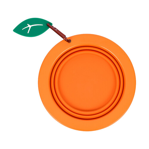Durable Leakproof Foldable Pet Bowl-Orange folding bowl