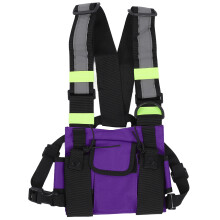 Borsa multiuso per apparecchiature walkie talkie, spallacci regolabili, impermeabile, resistente all'usura, in nylon, tasca sul petto, lunga durata.